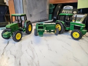John Deere Tractor Toy Lot Square Baler, 3350, & 6400. - Picture 1 of 11