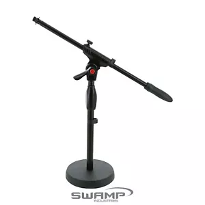 SWAMP Low Height Round Base Microphone Stand with Boom Arm Versatile Mini Short - Picture 1 of 5