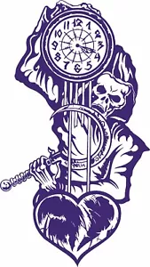 Grim Reaper Heart Scythe Time 420 Skull Car Truck Window Vinyl Decal Sticker - Picture 1 of 2