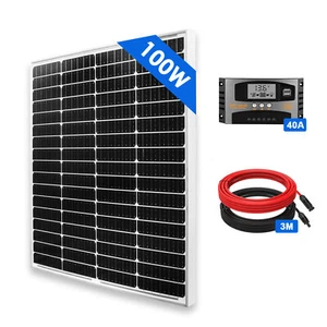 100 Watt Solarpanel Kit 12V Solar Set Solaranlage Inselanlage Camping Solarmodul - Bild 1 von 16