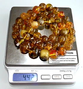 44gr RUSSIAN SOVIET BALTIC AMBER BEAD NECKLACE 琥珀 BRACELET STONE PENDANT EARRING - Picture 1 of 23