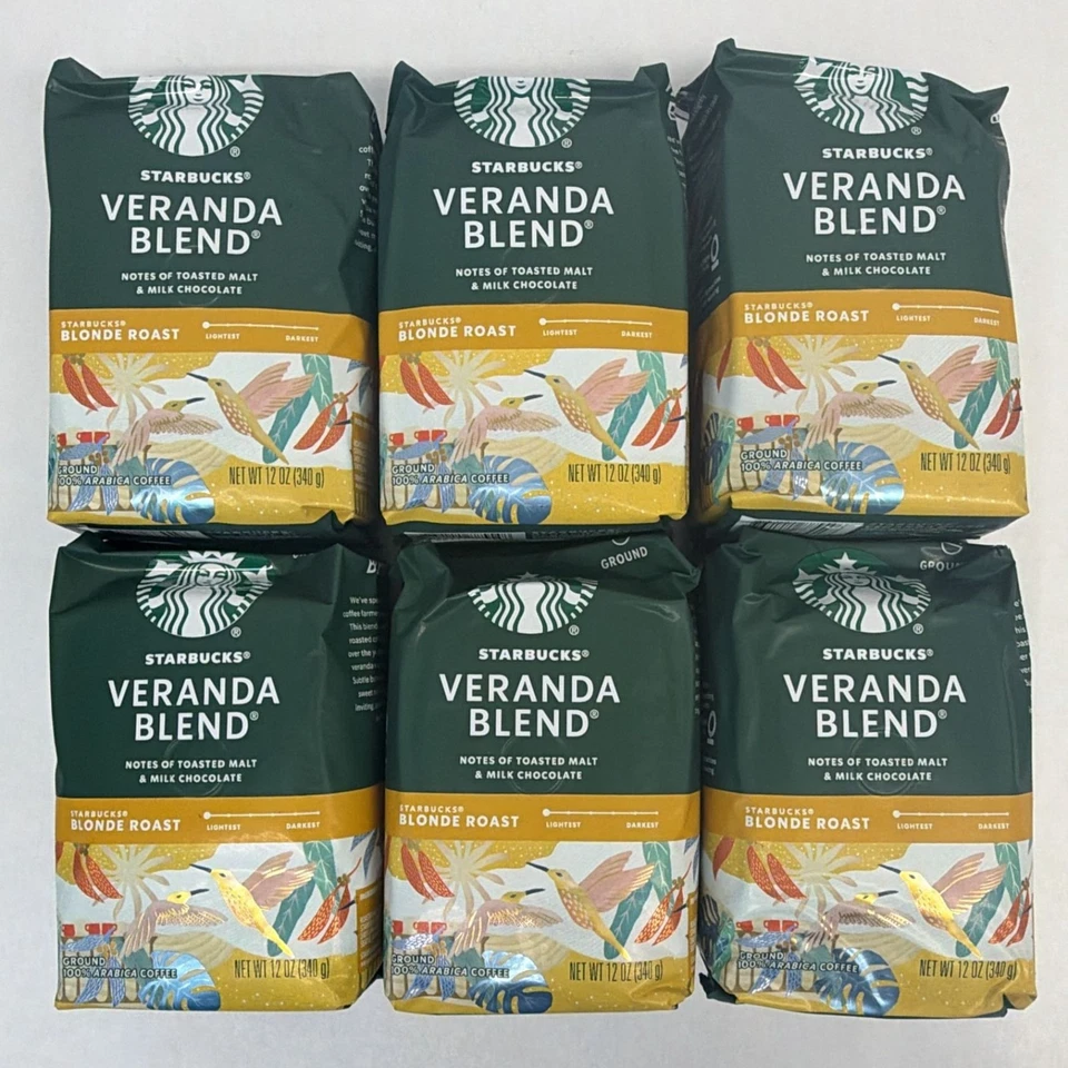 Starbucks Veranda Mezcla Rubio Tostado Café Molido 12oz 6 Bolsas Stock Antiguo Foto 1 de 1