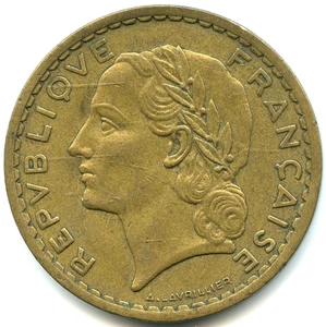 5 francs Lavrillier bronze aluminium 1945 C de qualité  n°4654 - Imagen 1 de 2