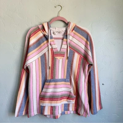 Roxy Women's Wild and Free Hoodie Colorful Multicolor Stripes Beach Surf Small - Image 1 of 4