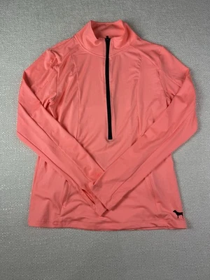 Victoria’s Secret 粉色终极深拉链模拟颈部珊瑚橙色大号全新带标签 — 第 1/4 张图片