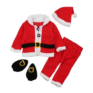 3X(Weihnachten Cosplay Baby MäDchen Kleidung Anzug Rot Neugeborenes Samt Ba1365 - Bild 1 von 10