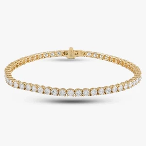 Second Hand 14ct Yellow Gold 6.21ct Brilliant Cut Diamond Tennis Bracelet 430... - Picture 1 of 1