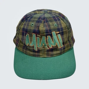Miami Hurricanes Vintage Anerican Needle Snapback Hat Cap Green 90'S - Picture 1 of 4