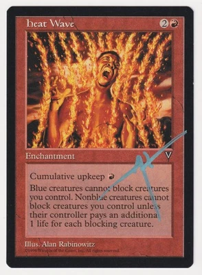 Metallic Teal Signed Heat Wave LP Visions Artist Alan Rabinowitz 1996 MTG Magic! - Image 1 of 2