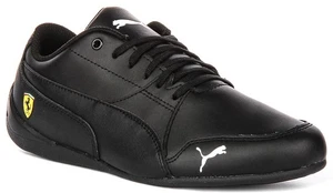 Puma Drift Cat 7 Scuderia Leather Junior boys  Trainers In Black UK 3 - 6 - Picture 1 of 6