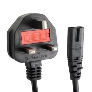 Abbildung 8 Netzkabel IEC C7 Kabel für PS5 PS4 PS3 XBOX ONE SLIM 5Amp - Bild 1 von 3