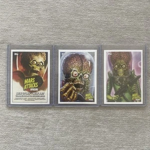 NYCC 2019 Topps Mars Attacks Uprising P1 P2 P3 Promo Trading Card set completo raro - Foto 1 di 11