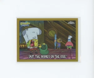 2025 Topps Chrome Spongebob 25th Put The Money In Bag #93 Gold Refractor 18/50 - Bild 1 von 2