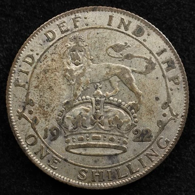 Great Britain 1 Shilling 1922, Coin, Silver, Inv#G611 - Image 1 of 2