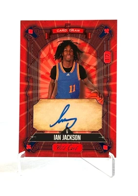 RC Auto /2! Ian Jackson 2024 Wild Card 5 Card Draw Autograph Red #'d 1/2 RC - Image 1 of 2