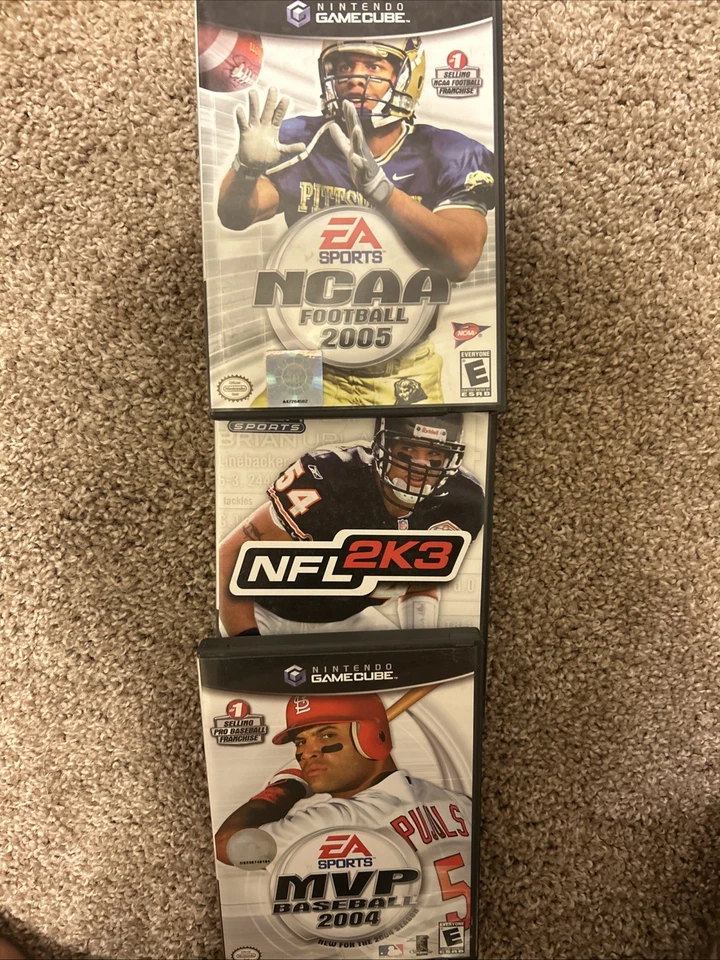 Nintendo GameCube Games NCAA 2005 NFL2k3 And MVP Baseball 2004 - Image 1 of 1