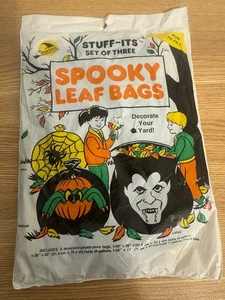 Vintage 1991 SunHill Halloween Stuff It Leaf Bag Vampire Spider Pumpkin (3) - Picture 1 of 5