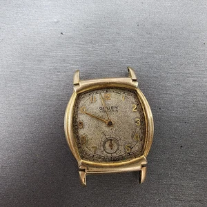 Orologio Gruen Veri Sottile Uomo 27mm Quadrante Crema Tono Oro Piccoli Secondi CAL 421 PEZZI - Foto 1 di 15