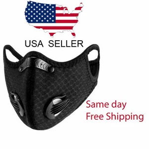 Cycling Air Purifying Face Mask Cover Haze Washable Reusable Filter USA SELLER - Picture 1 of 6