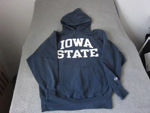 Vintage Iowa State Cyclones Hoodie Adult 2XL XXL Blue Champion Reverse Weave - Picture 1 of 13
