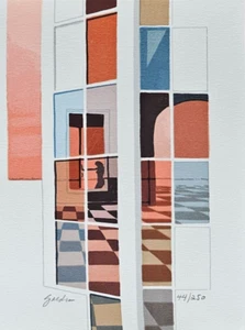 ROLLAND HARVE GOLDEN Woman Hand Signed Lithograph Realism US Artist abstract art - Picture 1 of 6