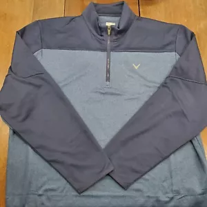 Callaway Herren 1/4 Reißverschluss Langarm blau Golfpullover bestickt Logo Pullover XL - Bild 1 von 12