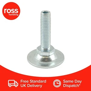 Paquete de 12 pies niveladores roscados de bajo perfil totalmente metálicos M8x30 mm - Base 30 mm Reino Unido - Imagen 1 de 2