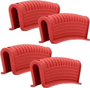 4Pack Silicone Hot Handle Holder Kitchen Heat Resistant Fry Pan Sleeve Potholder - Picture 1 of 2