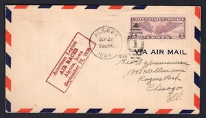 USA Algona Iowa 1930 American Legion Air Races Cover to Chicago - Picture 1 of 2
