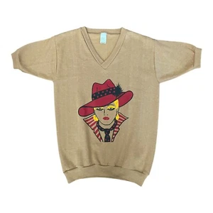 Vintage 1970s 80s Novelty Crewneck Sweatshirt, Lady Woman, Short Sleeves - Picture 1 of 6