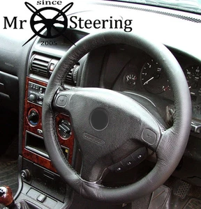 FITS VAUXHALL ASTRA G MK4 REAL BLACK LEATHER STEERING WHEEL COVER 1998-2004 - Picture 1 of 2