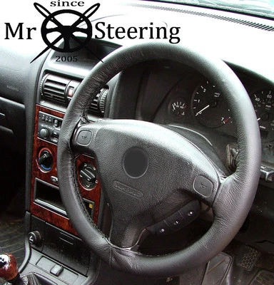 Funda De Volante De Cuero Negro Real Para Vauxhall Astra G MK4 1998-2004 - Imagen 1 de 2