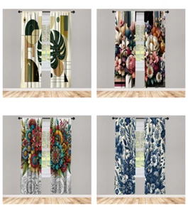 Ambesonne Modern Window Curtains Lightweight Decorative 2-Panel Set & Rod Pocket - Picture 1 of 16