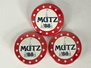 Lot of 3 Vintage John Mutz '88 Campaign for Indiana Governor Pinback Buttons - Picture 1 of 2