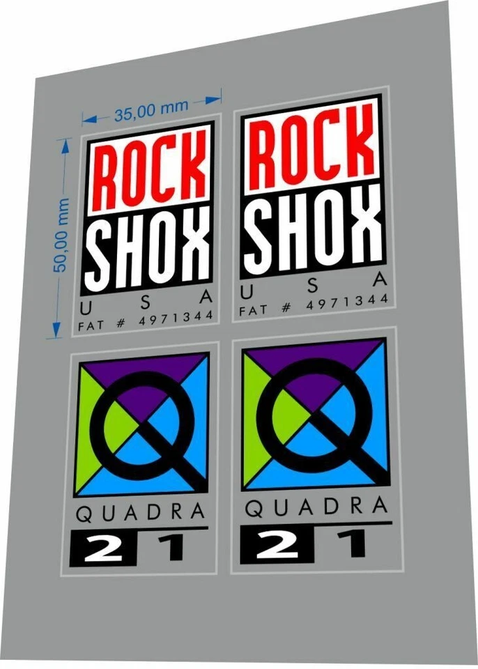 Juego de calcomanías de horquilla Rock Shox QUADRA 21 pegatinas adhesivas ステッ� Foto 1 de 1