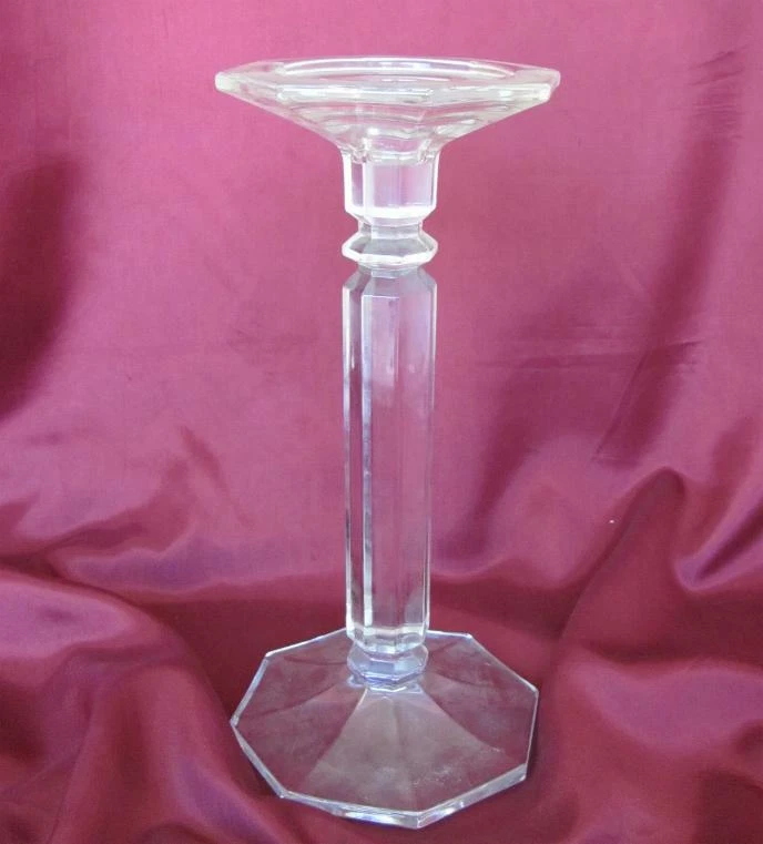 19C ANTIQUE CLEAR CRYSTAL GLASS CANDLESTICK HOLDER - Image 1 of 4
