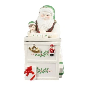 Lenox Santa's Holiday Toy Shop Workbench Handcrafted Ceramic Cookie Jar - Picture 1 of 13