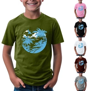 Kids Lightweight Short Sleeve T-Shirts Girls Boys Performance Basic Printed Tee@ - Picture 1 of 33