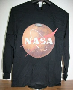 NASA Graphic Long Sleeve T-Shirt  Medium, Black - Picture 1 of 4