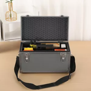 Large Aluminum Hard Briefcase Carrying Flight Case Protective Box with Strap - Picture 1 of 6