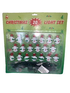 VTG Plastic Blow Mold Snowmen MINI String Light Cover SET Christmas NOS 3" - Picture 1 of 7