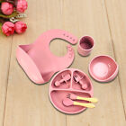8 Pcs Baby Training Tableware Soft Silicone Kids Dinnerware BPA Free for Toddler