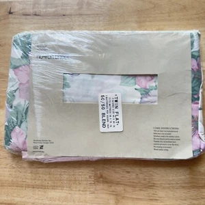 De Colección Sanderson Utica Doble Sábana Vile De Lyon Rosa Floral Rayas 1991 Nuevo de Lote Antiguo - Imagen 1 de 5