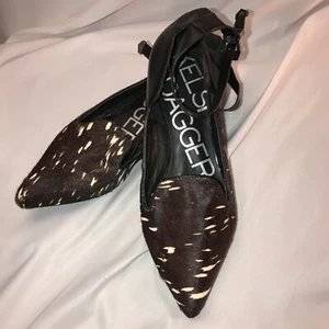 Kelsi Dagger Animal Print Calf Hair Leather Flats Shoes Women’s Size 9.5 Brown - Picture 1 of 10