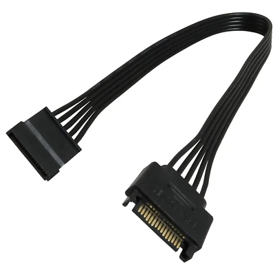 SATA Power Extension Cable 11.8Inch Black 15Pin SATA Male to Female Extender Cab - Image 1 of 4