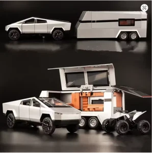 1/32 Tesla Cybertruck Pickup Alloy Car Model Diecasts Off-road Model Sound Light - Picture 1 of 19