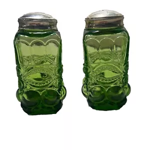 Vintage Vetro verde MOSSER ""Eye Winker"" sale + shaker pepe - Foto 1 di 5