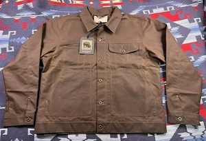 CC Filson Waxed Tin Cloth Short Lined Cruiser Work Jacket Coat XXL Dark Brown - Picture 1 of 15