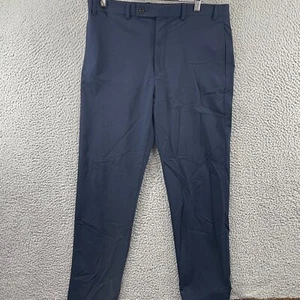 Lauren Ralph Lauren Men Size 36x34 Black Label Navy Blue Flat Front Dress Pants - Picture 1 of 12