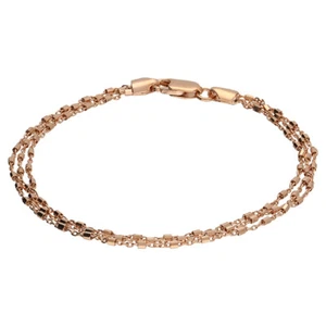 Triple Rolo Bracelet (19cm) 18ct Rose Gold on 925 Sterling Silver - Picture 1 of 5
